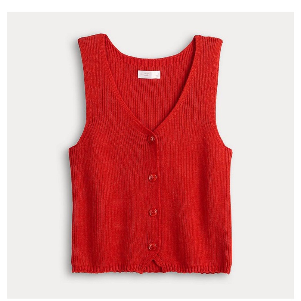 LC Lauren Conrad Button Up Sweater Vest NWOT - Picture 5 of 11